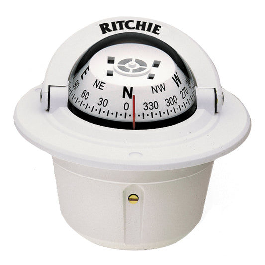 Ritchie F-50W Explorer Compass - Flush Mount - White [F-50W] - Cape Marine & Vehicle Accessories LLC