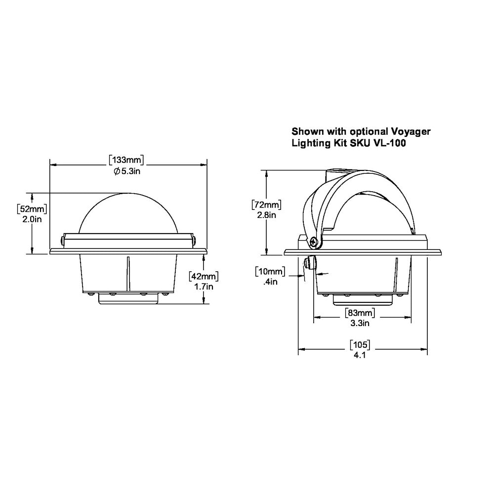 Ritchie RU-90 Voyager Compass - Flush Mount - Black [RU-90] - Cape Marine & Vehicle Accessories LLC