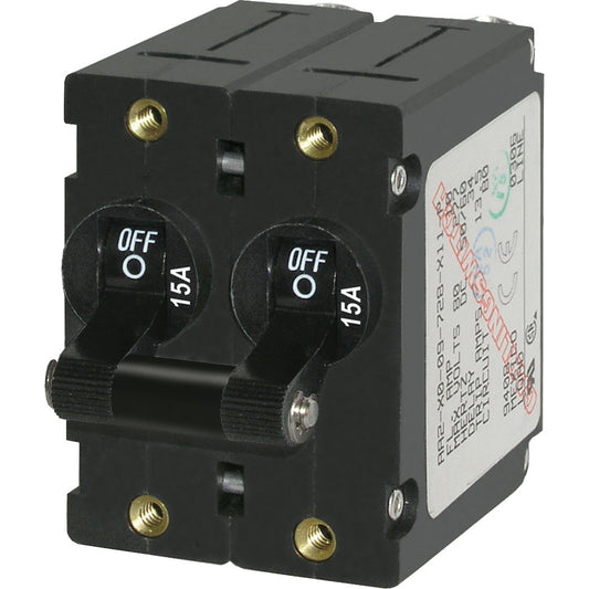 Blue Sea 7234 A-Series Double Pole Toggle - 15A - Black [7234] - Cape Marine & Vehicle Accessories LLC