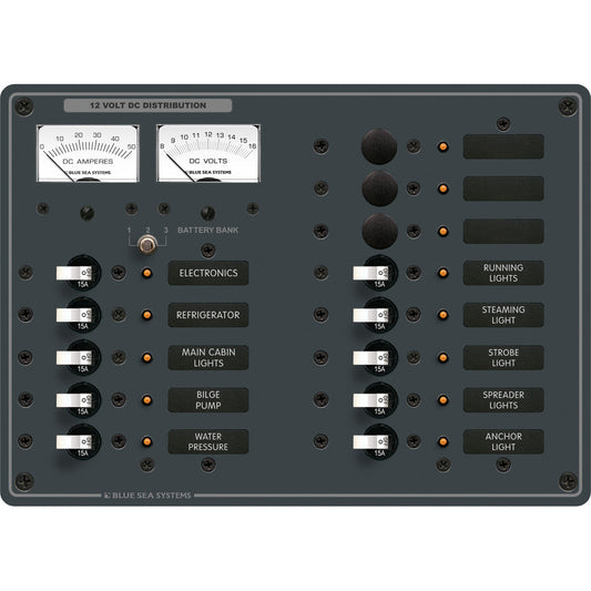Blue Sea 8068 DC 13 Position Toggle Branch Circuit Breaker Panel - White Switches [8068] - Cape Marine & Vehicle Accessories LLC