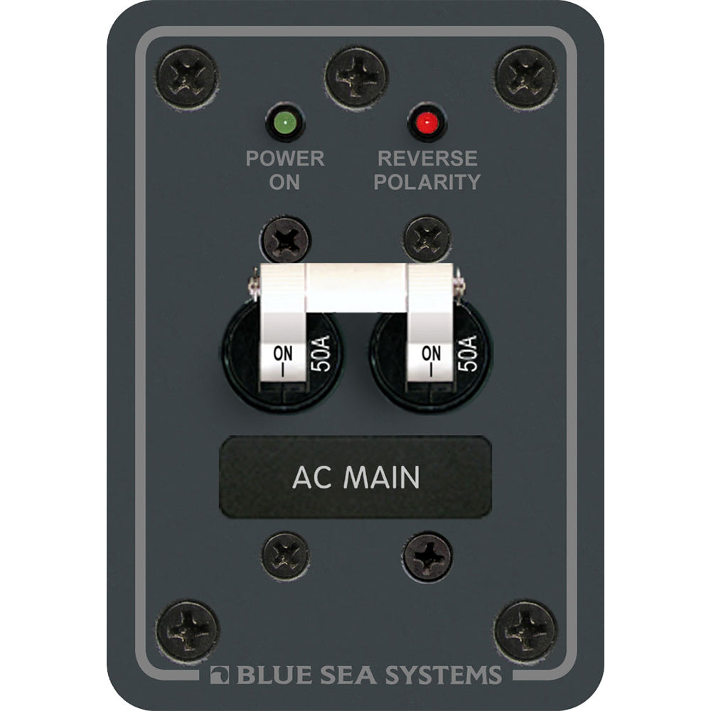 Blue Sea 8079 AC Main Only Circuit Breaker Panel - White Switches [8079] - Cape Marine & Vehicle Accessories LLC
