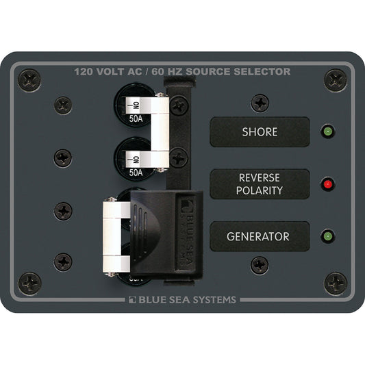 Blue Sea 8061 AC Toggle Source Selector 120V AC - 50AMP [8061] - Cape Marine & Vehicle Accessories LLC