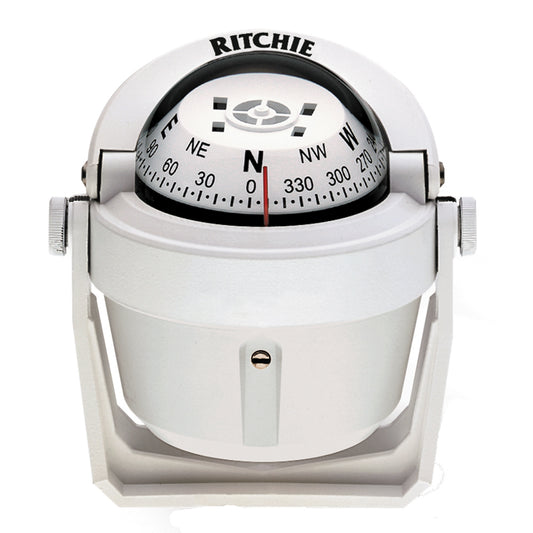 Ritchie B-51W Explorer Compass - Bracket Mount - White [B-51W] - Cape Marine & Vehicle Accessories LLC