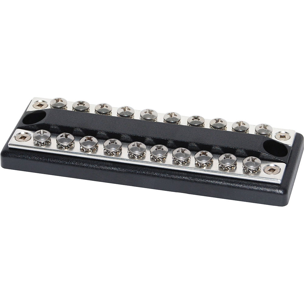 Blue Sea 2702 DualBus 100AMP Common BusBar 10 x 8-32 Screw Terminal [2702] - Cape Marine & Vehicle Accessories LLC