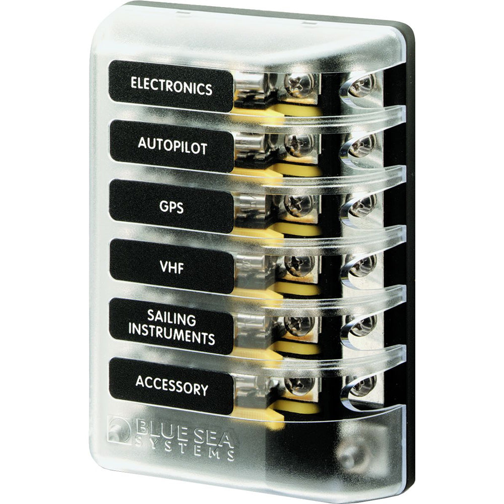 Blue Sea 5015 ST Glass Fuse Block w/Negative Bus [5015] - Cape Marine & Vehicle Accessories LLC