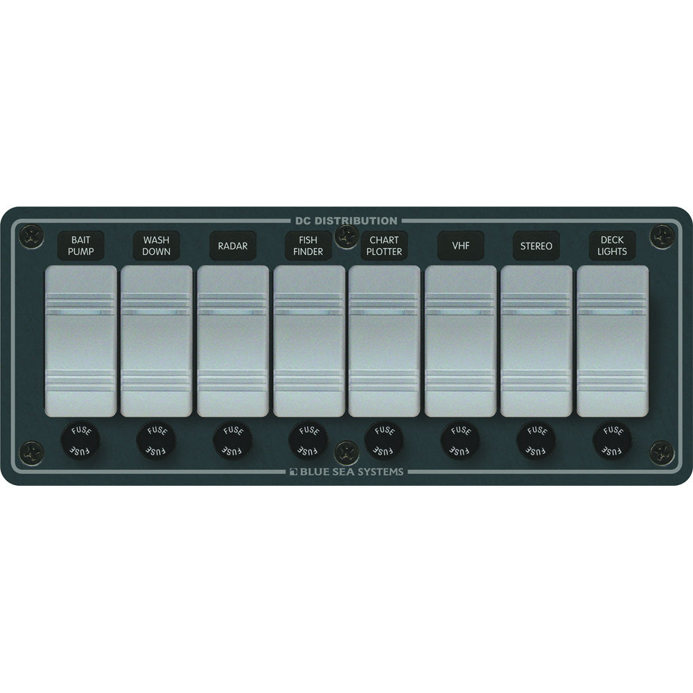 Blue Sea 8261 Waterproof Panel 8 Position - Slate Grey [8261] - Cape Marine & Vehicle Accessories LLC