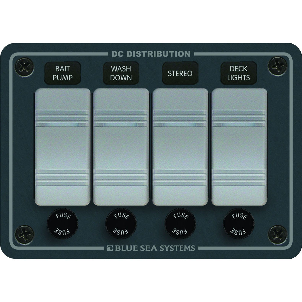 Blue Sea 8262 Waterproof Panel 4 Position - Slate Grey [8262] - Cape Marine & Vehicle Accessories LLC