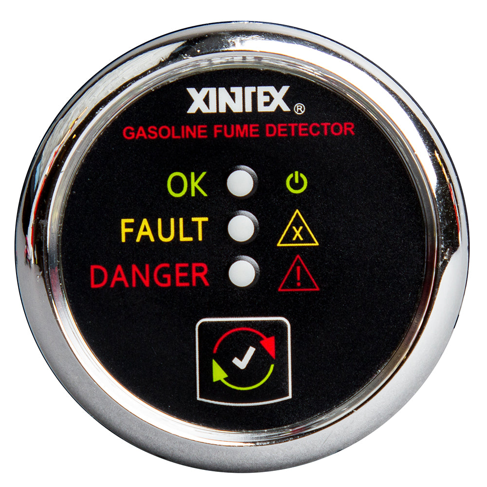 Fireboy-Xintex Gasoline Fume Detector - Chrome Bezel - 12/24V  [G-1C-R]