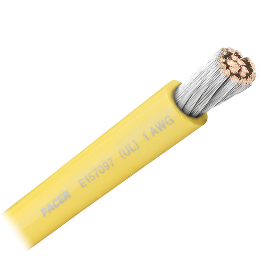 Pacer Yellow 1 AWG Battery Cable - Sold By The Foot  [WUL1YL-FT]